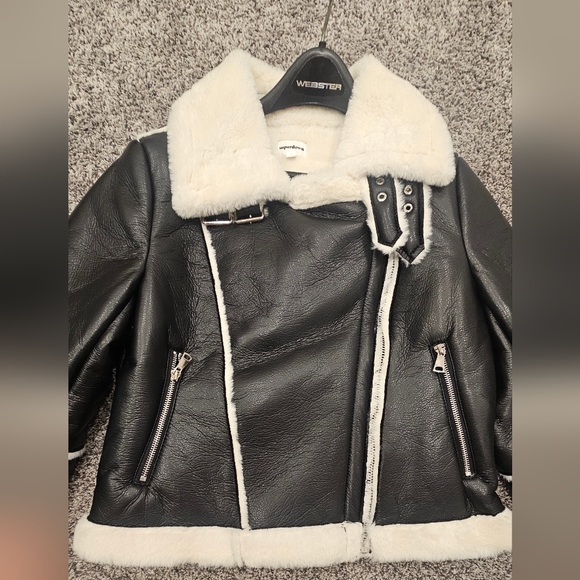 NWOT Revolve Genna Superdown Women's Black Faux Fur Leather Shearling Jacket-S - Picture 12 of 12